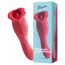 Teazers - kétvégű vibrátor nyelves csiklóizgatóval (piros)