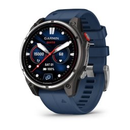 Garmin 010-03198-51 quatix 8 Pro – 47 mm, AMOLED, Sapphire Titanium, captain blue szilikon szíjjal (ED XD)