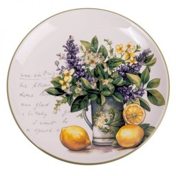 Citromos - virágos kerámia lapostányér - 25 cm - Limoni & Fiori