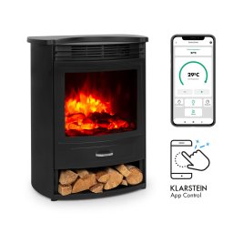 Klarstein Bormio S Smart, elektromos kandalló, 900/1800 W, termosztát, heti időzítő, fekete (FP9-BormioS SmartB)