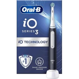 Oral-B iO Series 3 Matt Black elektromos fogkefe, mágneses, 3 üzemmóddal, nyomásérzékelővel