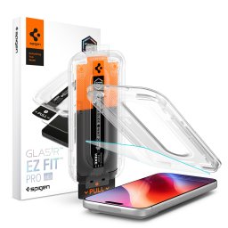 Spigen Glas.tR EZ Fit Pro HD Apple iPhone 18 Pro / 17 Pro / 17 / 16 Pro tempered kijelzővédő fólia felhelyező kerettel (1db)