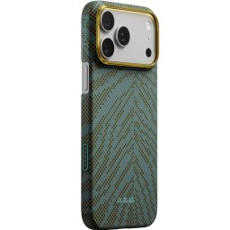 Pitaka Edge Breath of Veins Apple iPhone 18 Pro / 17 Pro hátlap tok, MagSafe, Dive Green, zöld