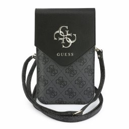 Guess PU Leather+Grained 4G Metal Logo táska / telefon tartó táska, fekete