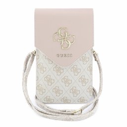 Guess PU Leather+Grained 4G Metal Logo táska / telefon tartó táska, rózsaszín