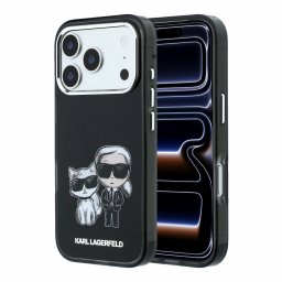 Karl Lagerfeld PU Semi Wrap Smooth Sketch Bodies Apple iPhone 18 Pro / 17 Pro tok, MagSafe, fekete-ezüst
