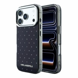 Karl Lagerfeld IML Rhinestones Allover Apple iPhone 18 Pro / 17 Pro tok, fekete