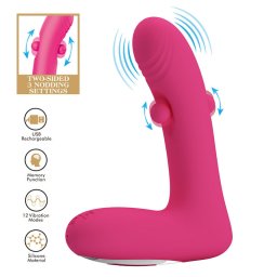 Pretty Love Vibrátor Rezgő, Lengő 12 mód USB újratölthető Rózsaszín