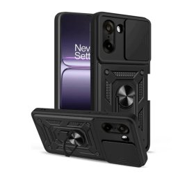Defender szilikon telefonvédő (ütésállóság, tartógyűrű, kameravédő) FEKETE OnePlus Nord CE5