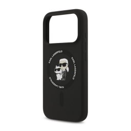 KARL LAGERFELD LIQUID SILICONE KARL AND CHOUPETTE MAGSAFE szilikon telefonvédő (ütésállóság, MagSafe) FEKETE Apple iPhone 17 Pro