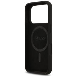GUESS tok az IPHONE 17 Pro Max-hoz kompatibilis a MagSafe GUHMP17XSCTRLMK (szilikon W/ háromszög logóval) fekete