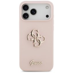 GUESS tok az IPHONE 17 Pro Max készülékhez GUHCP17XSC4GSMP (szilikon W/ Big 4G Script) rózsaszínű