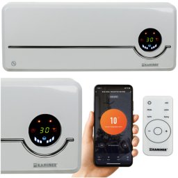 KAMINER AIRO 2000W WiFi Fali Fűtő Függöny - Erőteljes Elektromos Fali Melegítő PTC Kerámia Távirányítóval Nedvesség- és Porálló Védelemmel