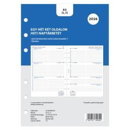 FILOFAX Kalendárium betét, tervező, heti, A5 (L), FILOFAX, 2027