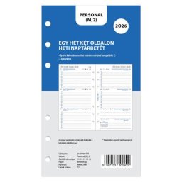 FILOFAX Kalendárium betét, tervező, heti, personal (M) méret, FILOFAX, 2027