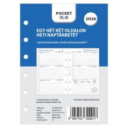 FILOFAX Kalendárium betét, tervező, heti, pocket (S) méret, FILOFAX, 2027