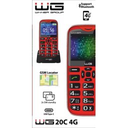WG - Mobiltelefon WG20C, 4G, nyomógombos, piros