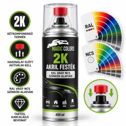 2K Töltött Akril Festék Spray RAL vagy NCS Színkód Alapján - 400 ml