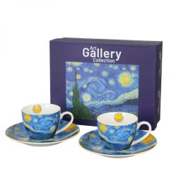 Van Gogh Csillagos éj porcelán espresso kávéscsésze aljjal 110 ml - 2 személyes - díszdobozos