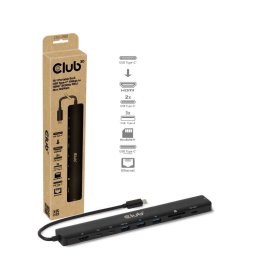 Club3D USB-C 10in1 dokkolóállomás, 140W PD, 1xHDMI, 3xUSB-C, 3xUSB, 1xRJ45, fekete, fekete