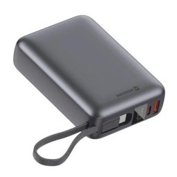 SWISSTEN POWER BANK 20000 mAh 45W INTEGRÁLT USB-C Kábellel TÖKÉLETESEN ezüstszínű