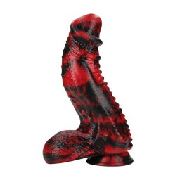 Fiction Cock Dildó Fantáziadizájn, Vízálló 18,5 cm Piros-fekete