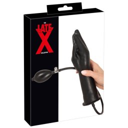 LateX Dildó Nádműthető, Vaginalis és Anális, 25 cm Fekete