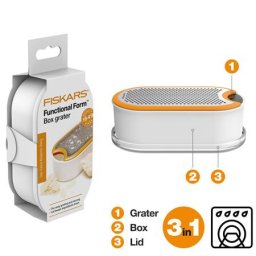 FISKARS Konyhai reszelő, tárolóval, FISKARS "Functional Form"