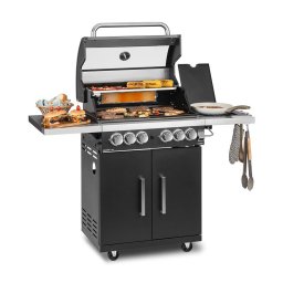 Klarstein Tomahawk 4.2 T Gázgrill 6 égő 20,7 kW 64x42cm Gázgrill rozsdamentes acél (GQY3-T-hawk-4.2-SBGU)