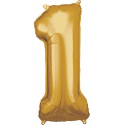 Arany Gold óriás 1-es szám fólia lufi 83x38 cm