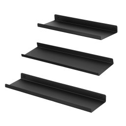 EBONY falipolc készlet, fekete, 3 db