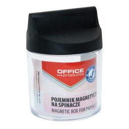 OFFICE PRODUCTS Gemkapocstartó, mágneses, kerek, OFFICE PRODUCTS, átlátszó-fekete