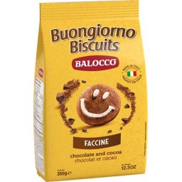 BALOCCO Reggeliző keksz, 350 g BALOCCO "Faccine", csokoládés-mogyorós