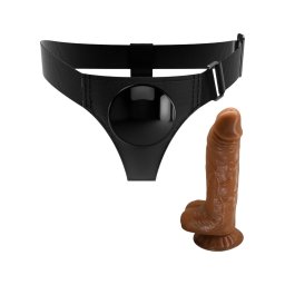 Pretty Love Harness - univerzális alsó dildóval - 17 cm (fekete)