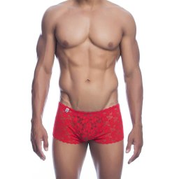 MOB – érzéki vörös csipke boxer, S/M méret
