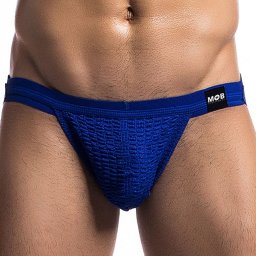 Fetisiszta kék jockstrap – stílusos fürdőruha férfiaknak