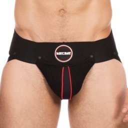 Rokk – prémium fekete-vörös jockstrap élvezetekhez