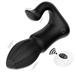 Hanow Anál plug Rezgő, 7 mód, Szilikon 7,5 cm fekete