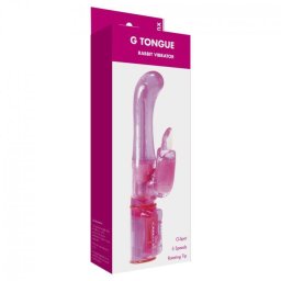 Wibrator G-pont stimuláló forgó nyelvvel 14 cm rózsaszín