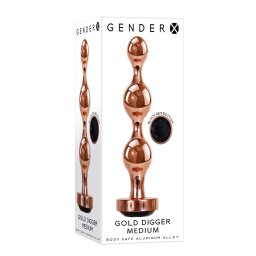 Gender X Anál díszítő hűthető-fűthető 11,6 cm rózsaarany fekete köves