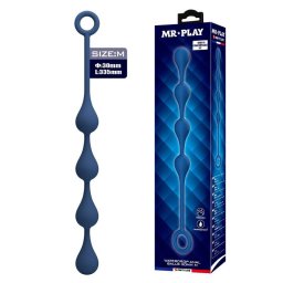 Mr Play Anál gyöngyök Szilikon kényelmes biztonságos M 33 cm kék