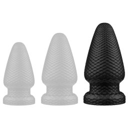 Anál plug Texturált, tapadókorongos 22 cm fekete