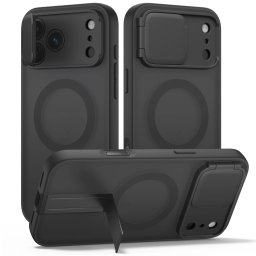 Tech-Protect Kevlar Aura Apple iPhone 18 Pro / 17 Pro MagSafe tok kameravédelemmel, kitámasztóval, fekete (matt)