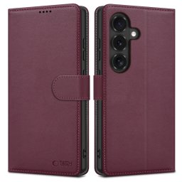 Tech-Protect Wallet Samsung Galaxy S26 FE flip / kinyitható tok, bordó