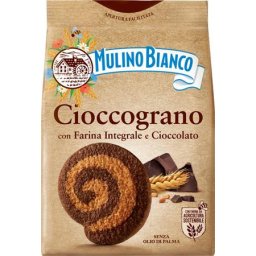 MULINO BIANCO Keksz, teljes kiőrlésű, 330 g, MULINO BIANCO "Cioccograno", csokoládés