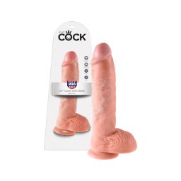 King Cock 10 herés nagy dildó (25 cm, testszínű)