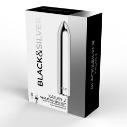 Black & Silver Kailan 2. akkumulátoros töltényvibrátor (ezüst)