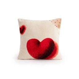 Kétoldalas párnahuzat DUO SENSE HEARTELLE 45x45 cm mikroplüss/flanel, krém színű