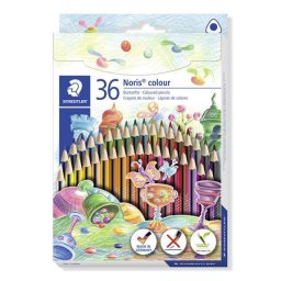 STAEDTLER Színes ceruza készlet, háromszögletű, STAEDTLER "Noris Colour 187", 36 különböző szín