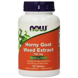 NOW Foods Horny Goat Weed Extract, püspöksüveg kivonat Maca gyökérrel, 750 mg, 90 db